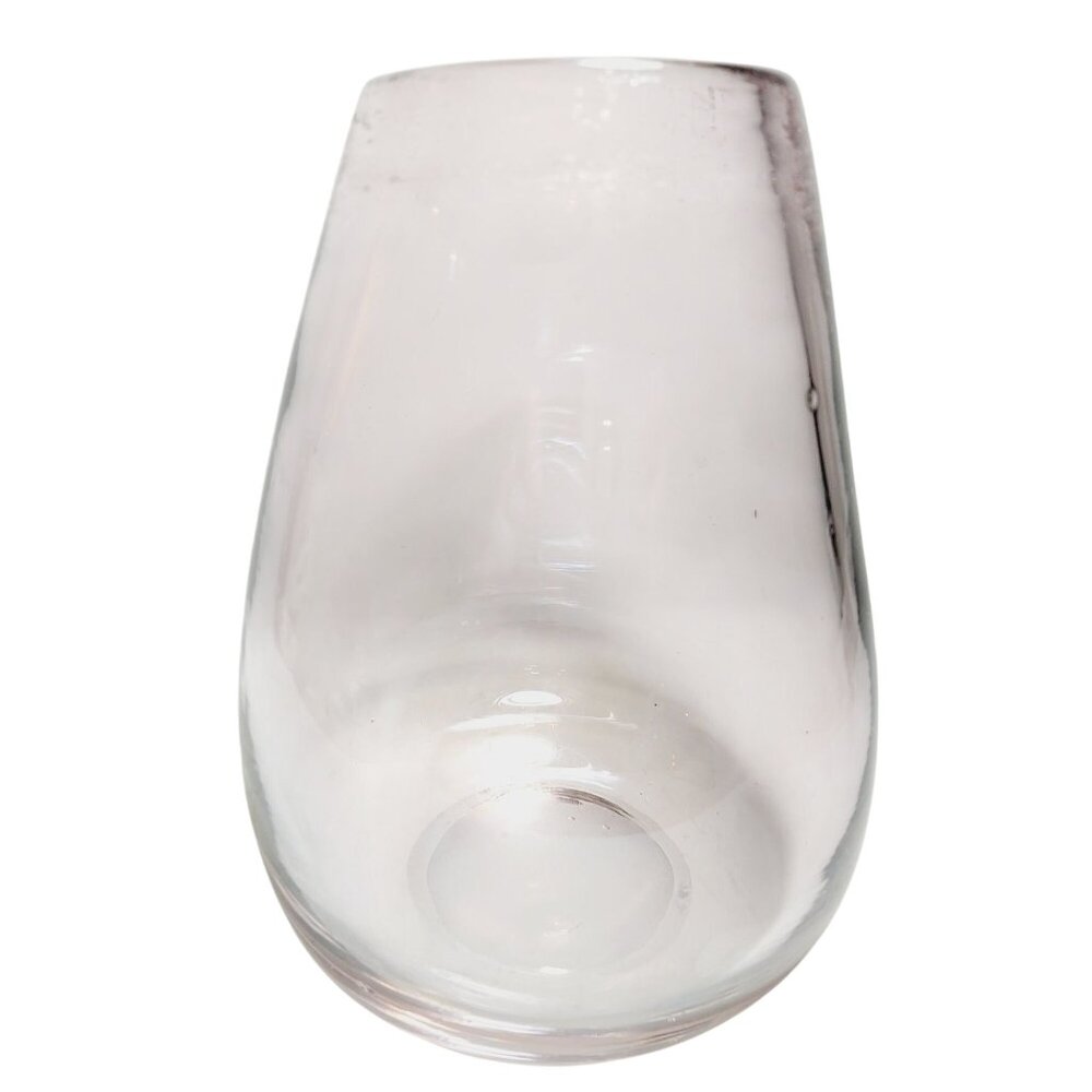 Vintage Light Pink Glass Vase Candleholder 7.5" Tall Flowers or Candles